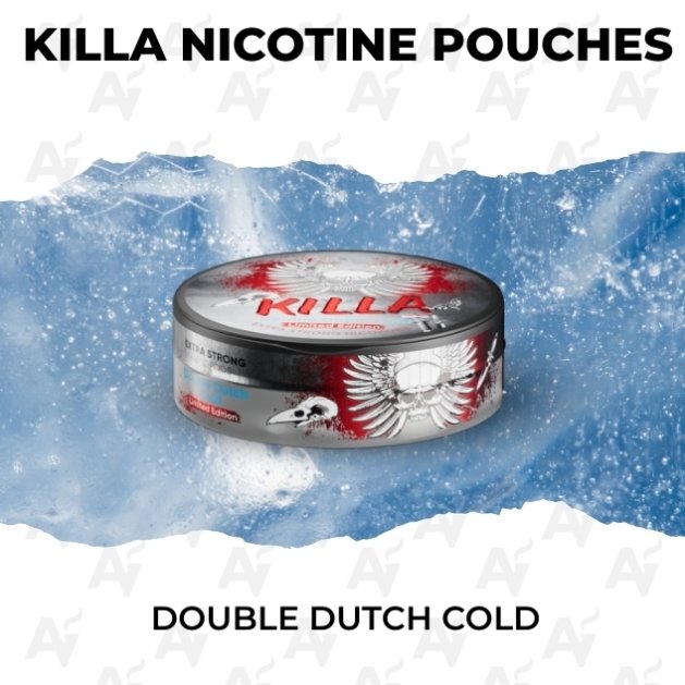 killa nicotine pouches double dutch cold 16mg australia.jpg Can of KILLA Nicotine Pouches Double Dutch Cold 16mg extra strong icy mint flavor | killa nicotine pouches double dutch cold 16mg australia.jpg