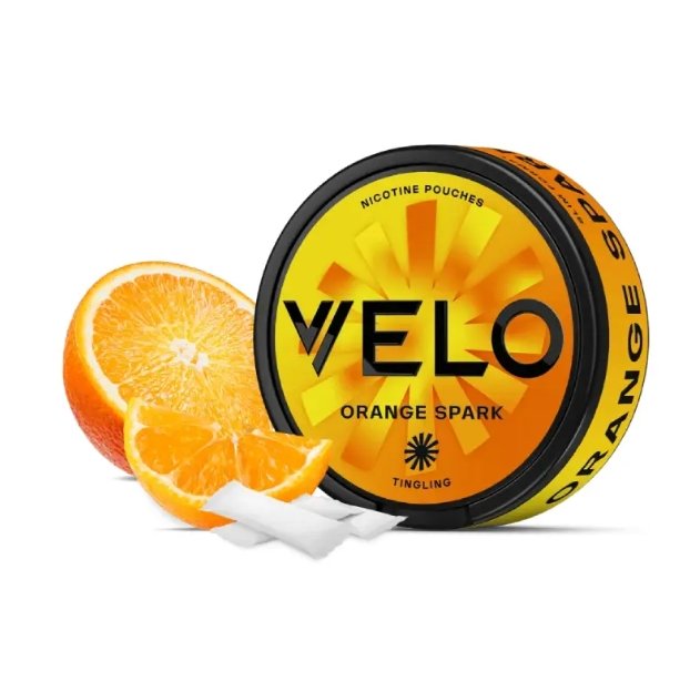 VELO Orange Spark 15mg Can Can of VELO Orange Spark 15mg citrus nicotine pouches Australia | velo orange spark 15mg can australia.jpg
