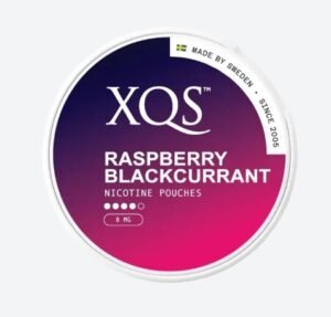 XQS Raspberry Blackcurrant 8mg Can of XQS Raspberry Blackcurrant 10mg nicotine pouches Australia| xqs raspberry blackcurrant 10mg can.jpg